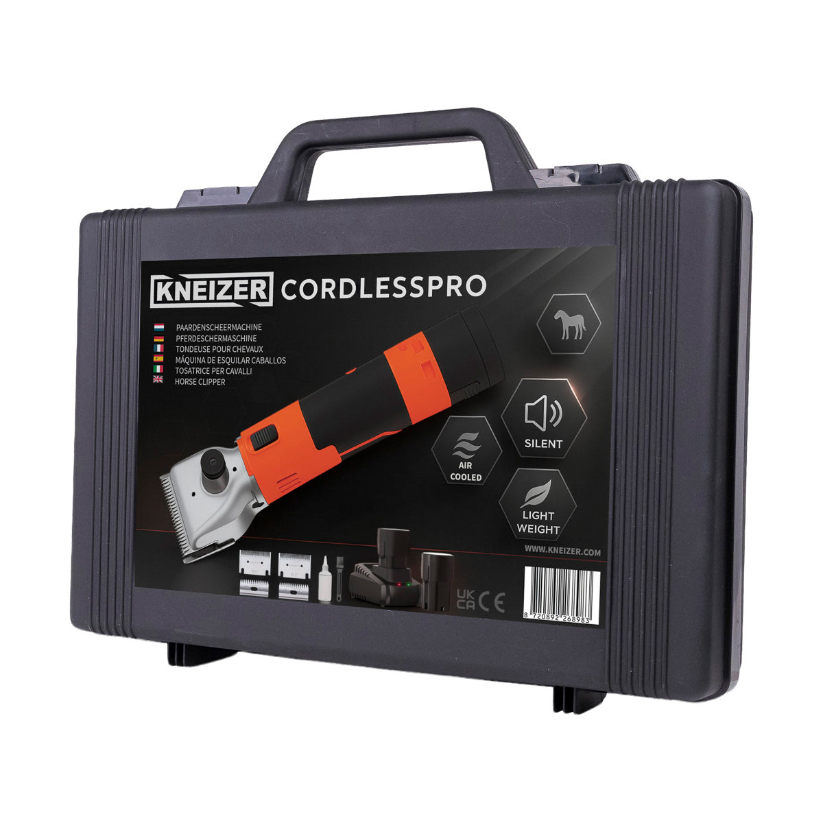 Kneizer CordlessPro Horse Kabellose Schermaschine für Pferde – 2 Akkus und 2 Messersätze