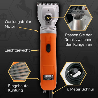 KNEIZER Pferdeschermaschine Komplettset ✓ Austauschbare Klingen ✓ Leise & Vibrationsarm ✓ Wartungsfrei ✓ Für Alle Fellarten