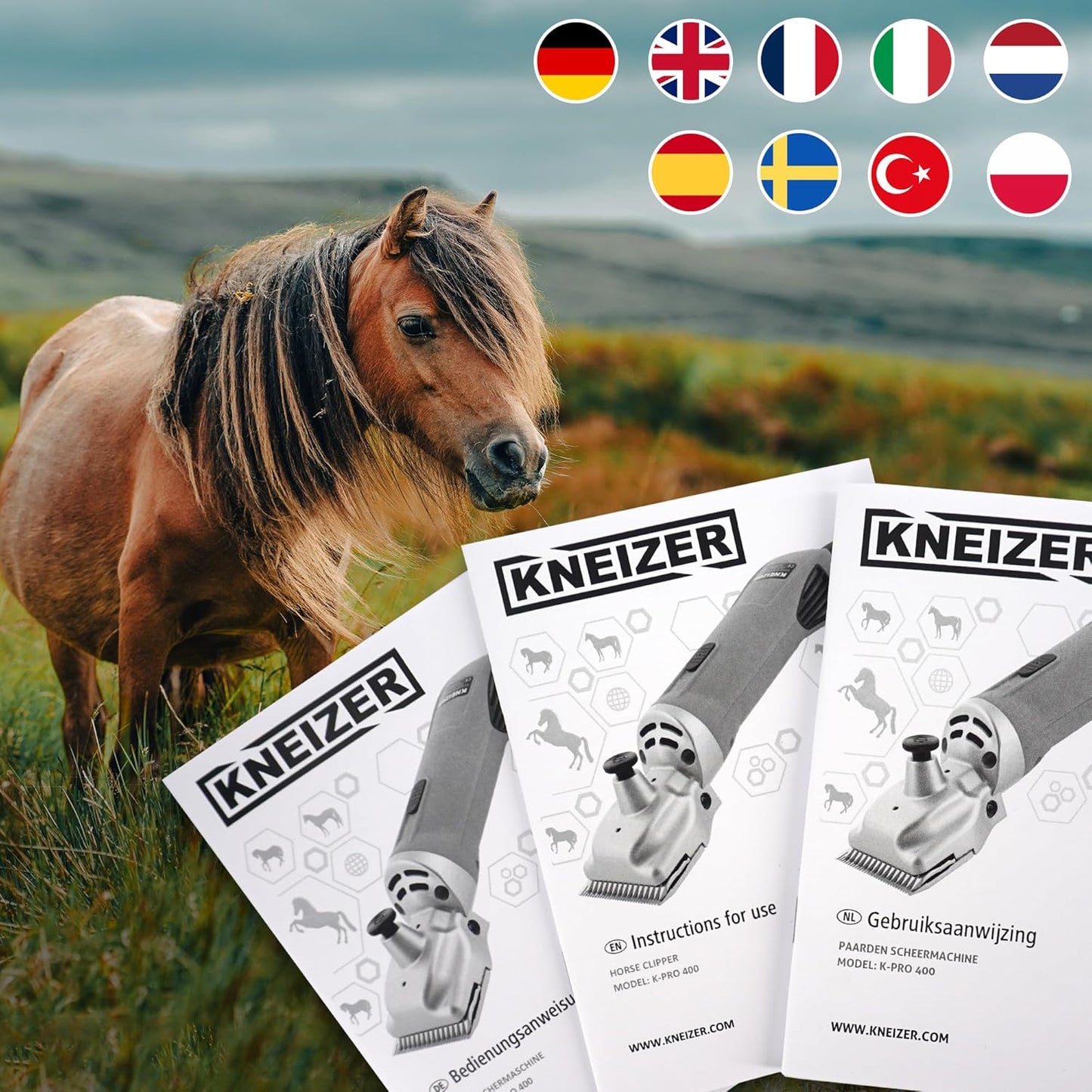 KNEIZER Pferdeschermaschine Komplettset ✓ Austauschbare Klingen ✓ Leise & Vibrationsarm ✓ Wartungsfrei ✓ Für Alle Fellarten